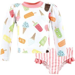 Hudson Baby Unisex Baby Swim Rashguard Set, Ice Cream Popsicle, 4T