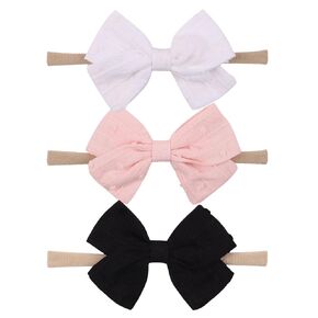 Baby Girl Headbands Hair Bows Newborn Girl Headband Bows Toddler Hair Accessories Swiss Dot Hair Ribbons Kids Headbands Baby Bow Black White Pink