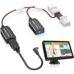 GPS Charger Cable Adapter for Garmin(12-pin Type C),Compatible with Toyota Corolla,RAV4,Highlander,Tacoma,Camry,4Runner etc. Built-in Hidden USB Power Cord for Garmin,Connect to Lane Assist