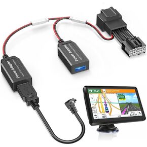 GPS Charger Cable Adapter for Garmin(16-pin Type A),Compatible with Select Ford F150,Bronco,Mustang etc. Built-in Hidden USB Power Cord for Garmin Nuvi Zumo xt,Connect to Rearview Mirro