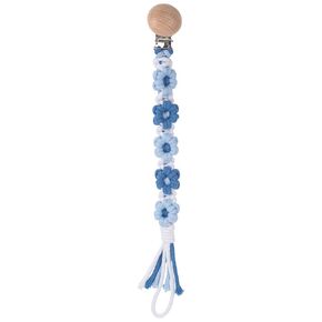 Pacifier Clip for Boys Girls Floral Daisy Macrame Baby Paci Clip Pacifier Holder Leash Boho Wooden Clips Handmade Braided Cotton Binky Clips (1pack:Light Yellow Daisy B)
