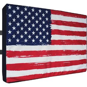 Outdoor TV Cover 60, 65 inch - WITH ZIPPER, Weatherproof and Waterproof 360 degrees protection, 600D Heavy Duty Fabric – American Flag
