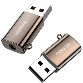 MOSWAG USB to Audio Jack Adapter, 3.5mm Jack Audio Adapter, External Stereo Sound Card TRRS Female Headset Compatible with PC, Laptop, Mac, Desktops, Linux, PS4, PS5 and More Device in Saudi Arabia