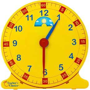 تعلم كيفية معرفة الوقت على مدار الساعة التعليمية - ساعة تعليمية ليلية ونهارية كبيرة مقاس 12 بوصة في الفصل الدراسي in Kuwait