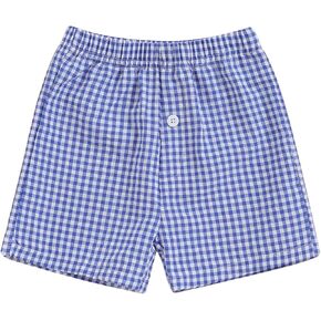 Toddler Boy Shorts Baby Girl Plaid Shorts Elastic Waist Casual Wide Leg Shorts Summer Loose Fitting Lounge Shorts