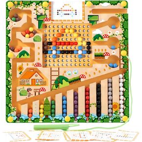 Magnetic Color and Counting Maze,Montessori Fine Motor Skills Toy for 3-12 Years Old Boys&Girls,Learning Educational Preschool Activity Toy,3 in1 Number Maze Board Gift for Various Holidays (AA)