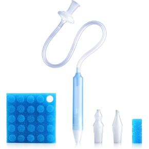 Baby Nasal Aspirator with 25 Hygiene Filters, Soft Silicone Tips Nose Cleaning Tweezer for Infants and Toddlers
