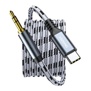 كابل SNANSHI AUX إلى USB C بطول 6.6 قدم - كابل صوت USB من النوع C إلى 3.5 مم سلك USB C Aux لمكبر الصوت، سماعات الرأس المتوافقة مع iPhone 15 Pro Max/15 Plus، iPad Pro، Galaxy S23 S24 Ultra iPad Pixel