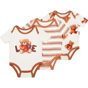 Bamboo Viscose Baby Girl Bodysuit Short Sleeve One-Pieces for Infant Baby Girls