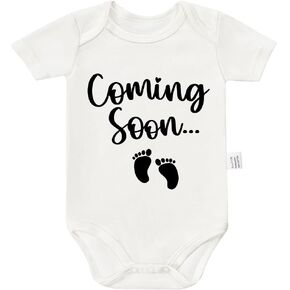 Coming Soon Bodysuits Baby Announcement, Toddler Boys Girls Cotton Romper Short Sleeve Jumpsuit Outfits 0-24 Months