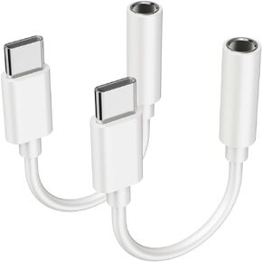 2PCS USB C to Headphone Jack, Premium USB C to 3.5mm Audio Adapter, Compatible with Samsung S20/S20+/S20 Ultra, Pixel 4/+ 4XL, and More USB C Devices