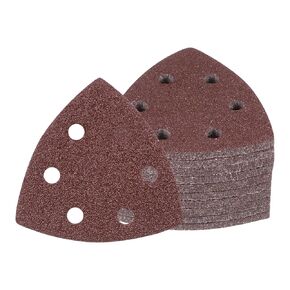 50pcs Mouse Sander Detail Sandpaper - [40 Grit, 3-1/2"] Triangle Hook and Loop Assorted Sanding Pads Sheet for Wood Furniture Polishing Use | 6 Hole, Aluminum Oxide in Saudi Arabia