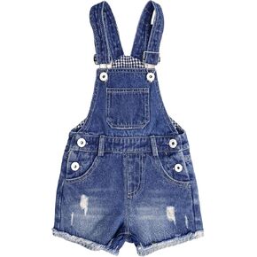 KIDSCOOL SPACE Baby Girls Denim Shorts,Toddler Little Boys Soft Jeans Summer Shortalls