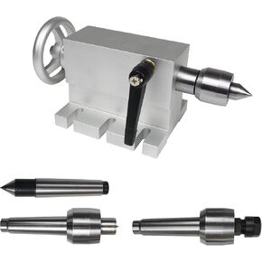 65mm MT2 Lathe Center Tailstock Morse Taper 2 Live Center Movable with 4pcs Replaceable Heads For CNC 4h Axis Router Machine,4 Axis Mohs MT2 CNC Tailstock Telescopic Stroke 50MM