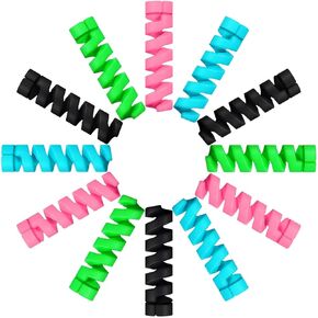 Shopping Dreams 8 Pieces Charger Cable Saver, Silicone Flexible Cable Wire Protector, Mouse Cable Protector, Suit for All Cellphone Data Lines (Black, Pink, Blue, Green) in Saudi Arabia