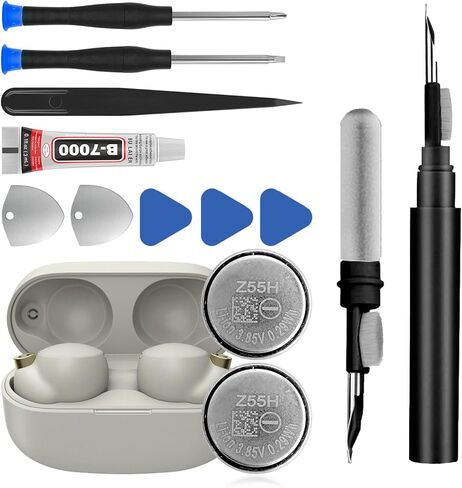 Z55H Battery, [2PCS] High Capacity Li-ion Replacement Battery for Sony WF-1000XM4 Wireless Earbud Headphones Battery with Glue Tool Repair Kit+ Earphones Cleaning Pen in Kuwait