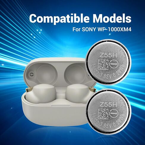 Z55H Battery, [2PCS] High Capacity Li-ion Replacement Battery for Sony WF-1000XM4 Wireless Earbud Headphones Battery with Glue Tool Repair Kit+ Earphones Cleaning Pen in Kuwait