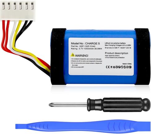 بطارية بديلة GSP-1S3P-CH40 بقدرة 10500 مللي أمبير في الساعة لمكبر صوت بلوتوث JBL Charge 5 المقاوم للماء، 2024 ترقية بطارية عالية السعة 3.7 فولت مع مجموعة أدوات إصلاح in Kuwait