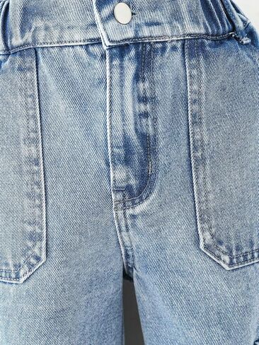 Floerns Toddler Girl's Elastic Waist Flap Pocket Wide Leg Jeans Pants in Saudi Arabia
