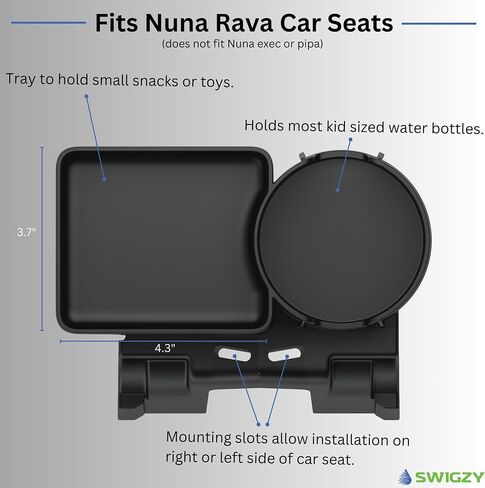 Cup Holder and Snack Tray for Nuna RAVA Car Seats (Does not fit Exec, PIPA, or REVV) - Holds Most Kids Water Bottles - Made from Food Safe ABS - Dishwasher Safe in Saudi Arabia
