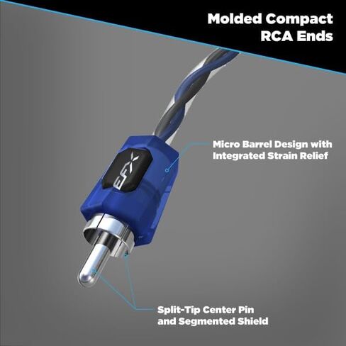Scosche EFX Vector V3 2-Channel Twisted Pair RCA Interconnect Audio Cables - 2CH OFC Car Stereo Connector Cable - 3 Foot Male to Male in Saudi Arabia