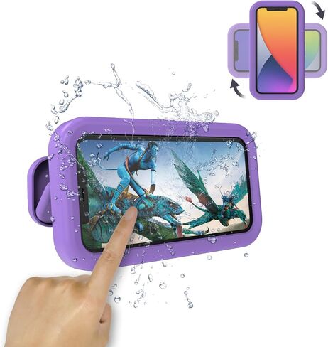 Waterproof Shower Phone Holder,360° Rotation Shower Phone Case, Angle Adjustable, Anti-Fog High Sensitivity,for Bathroom,Batheub, Kitchen Wall,Compatible with 4" - 6.8" Cell Phones in Kuwait
