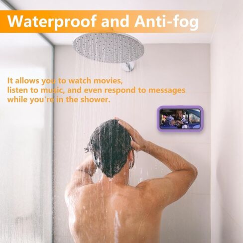 Waterproof Shower Phone Holder,360° Rotation Shower Phone Case, Angle Adjustable, Anti-Fog High Sensitivity,for Bathroom,Batheub, Kitchen Wall,Compatible with 4" - 6.8" Cell Phones in Kuwait