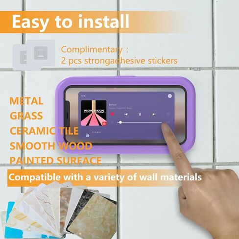 Waterproof Shower Phone Holder,360° Rotation Shower Phone Case, Angle Adjustable, Anti-Fog High Sensitivity,for Bathroom,Batheub, Kitchen Wall,Compatible with 4" - 6.8" Cell Phones in Kuwait