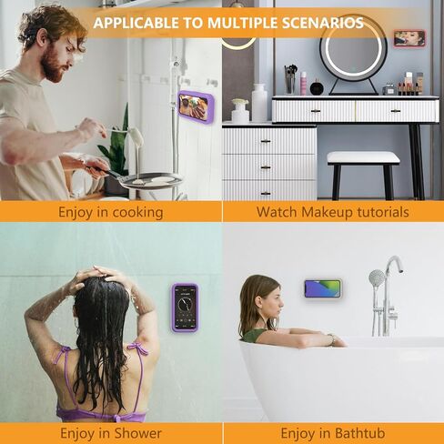 Waterproof Shower Phone Holder,360° Rotation Shower Phone Case, Angle Adjustable, Anti-Fog High Sensitivity,for Bathroom,Batheub, Kitchen Wall,Compatible with 4" - 6.8" Cell Phones in Kuwait