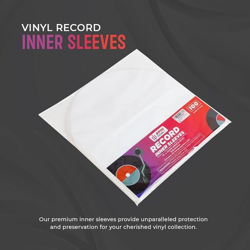 Vinyl Record Sleeves, Vinyl Inner Sleeves for 12-inch LP Albums, 3mm Thickness, Protects from Scratch & Dust, 100 Record Sleeves, Vinyl Album Covers in Saudi Arabia