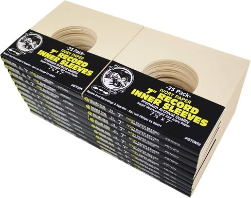 (25) 7" 45rpm Ivory Vinyl Record Inner Sleeves - Archival Quality, Super Heavyweight 29# Paper with Hole - 07IWIV in Saudi Arabia