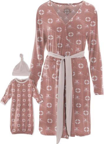 KICKEE Women’s Maternity/Nursing Robe with Layette Gown Set, Super Soft Viscose from Bamboo in Saudi Arabia