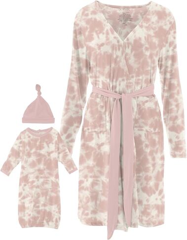 KICKEE Women’s Maternity/Nursing Robe with Layette Gown Set, Super Soft Viscose from Bamboo in Saudi Arabia