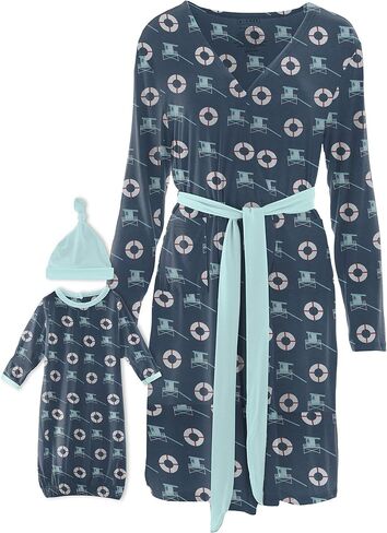 KICKEE Women’s Maternity/Nursing Robe with Layette Gown Set, Super Soft Viscose from Bamboo in Saudi Arabia