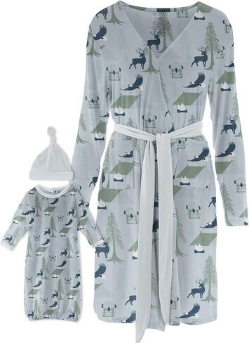 KICKEE Women’s Maternity/Nursing Robe with Layette Gown Set, Super Soft Viscose from Bamboo in Saudi Arabia