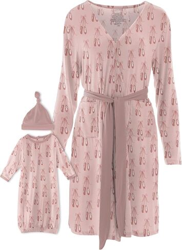 KICKEE Women’s Maternity/Nursing Robe with Layette Gown Set, Super Soft Viscose from Bamboo in Saudi Arabia