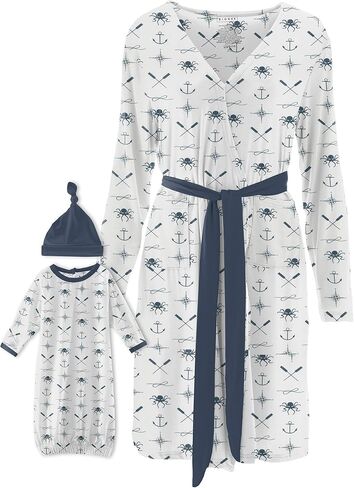 KICKEE Women’s Maternity/Nursing Robe with Layette Gown Set, Super Soft Viscose from Bamboo in Saudi Arabia