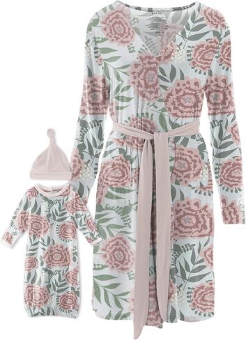 KICKEE Women’s Maternity/Nursing Robe with Layette Gown Set, Super Soft Viscose from Bamboo in Saudi Arabia