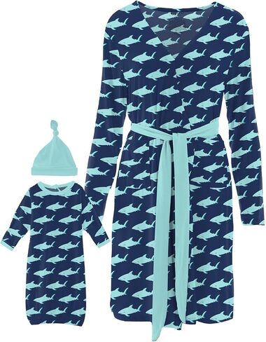 KICKEE Women’s Maternity/Nursing Robe with Layette Gown Set, Super Soft Viscose from Bamboo in Saudi Arabia