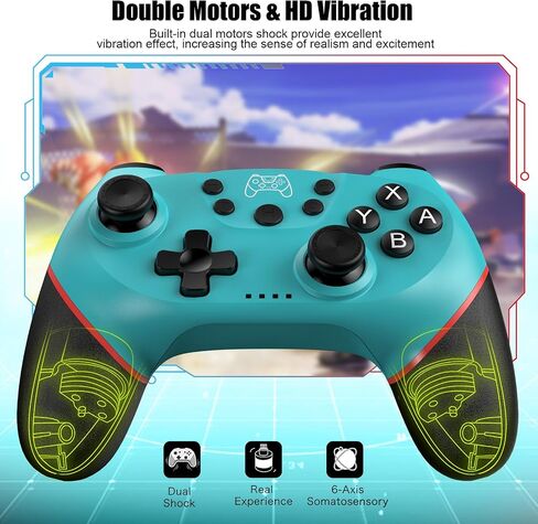 Diswoe Upgraded Wireless Controller for Switch/Lite/OLED Pro Controller for Switch Remote Joystick Gamepad Supports Wake up, Gyro Axis, Turbo, Dual Vibration and Screenshot Function in Saudi Arabia