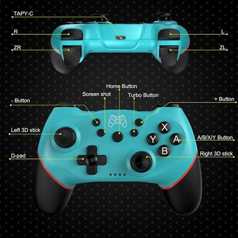 Diswoe Upgraded Wireless Controller for Switch/Lite/OLED Pro Controller for Switch Remote Joystick Gamepad Supports Wake up, Gyro Axis, Turbo, Dual Vibration and Screenshot Function in Saudi Arabia