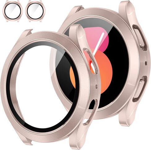 Tensea [2Pack] for Samsung Galaxy Watch FE 2024/5 2022/4 2021 Screen Protector Case 40mm Accessories, Protective Face Cover for 40 mm, Hard Bumper Built-in Tempered Glass Film for Women Men in Saudi Arabia