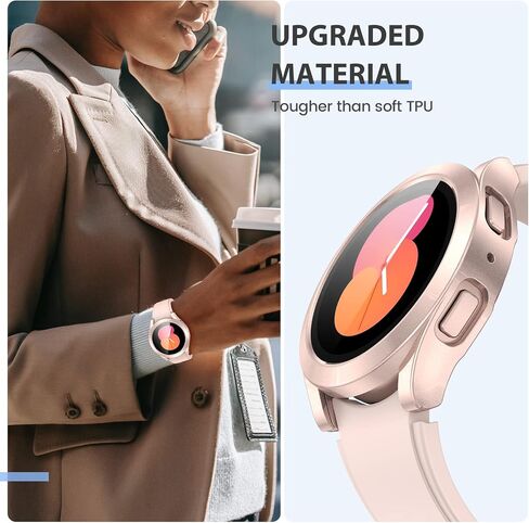 Tensea [2Pack] for Samsung Galaxy Watch FE 2024/5 2022/4 2021 Screen Protector Case 40mm Accessories, Protective Face Cover for 40 mm, Hard Bumper Built-in Tempered Glass Film for Women Men in Saudi Arabia