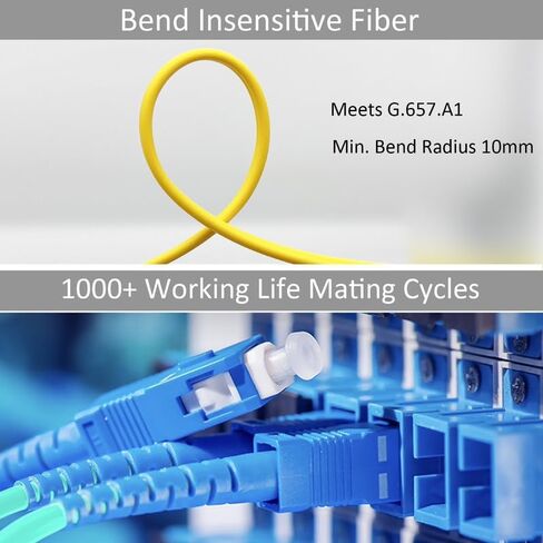 كابل تصحيح الألياف الضوئية OM4 LC إلى LC، LOMMF 10/40GB/100GB دوبلكس LC-LC 50/125um كابلات الألياف الضوئية متعددة الأوضاع LSZH - 7M/23FT in Saudi Arabia