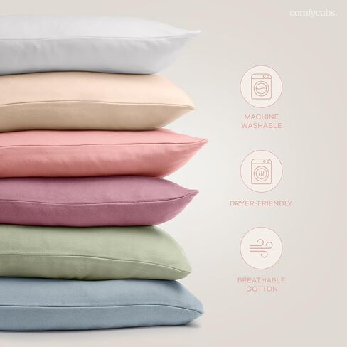 Comfy Cubs Toddler Pillow with Soft Cotton Pillowcase, 13"x18", Blush - Kids Pillow for Sleeping & Travel - Adorable & Comfortable Small Pillow - Kids Travel Pillow with Breathable Microfiber Fill in Saudi Arabia