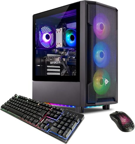 كمبيوتر سطح المكتب Skytech Shadow Gaming، Intel i5 13400F 2.5 جيجا هرتز (4.6 جيجا هرتز Turbo Boost)، NVIDIA RTX 4060 8 جيجا GDDR6X، 2 تيرابايت SSD، 32 جيجا DDR5 RAM 5200 RGB، 650 واط Gold PSU، Wi-Fi، Win 11 Home، ميزة V3D على الهاتف المحمول in Saudi Arabia