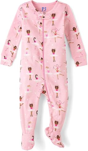 The Children's Place Baby and Toddler Long Sleeve 100% Cotton Zip-front One Piece Footed Pajama in Saudi Arabia