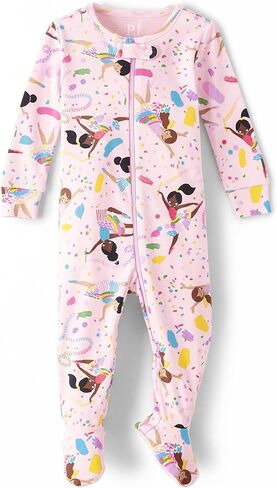 The Children's Place Baby and Toddler Long Sleeve 100% Cotton Zip-front One Piece Footed Pajama in Saudi Arabia