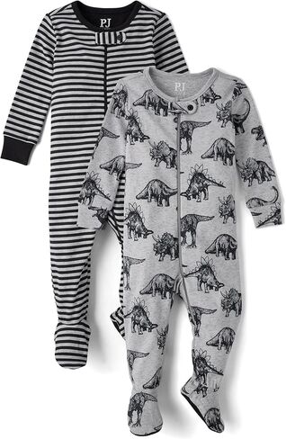 The Children's Place Baby and Toddler Long Sleeve 100% Cotton Zip-front One Piece Footed Pajama in Saudi Arabia