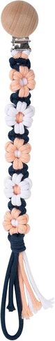 Pacifier Clip for Boys Girls Floral Daisy Macrame Baby Paci Clip Pacifier Holder Leash Boho Wooden Clips Handmade Braided Cotton Binky Clips (1pack:Light Yellow Daisy B) in Saudi Arabia